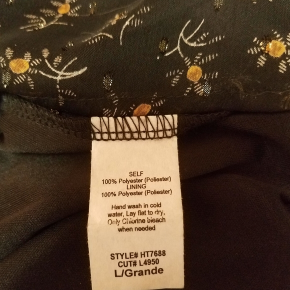 Le Lis Blouse Black, Gold Lined Bodice L - Picture 6 of 7